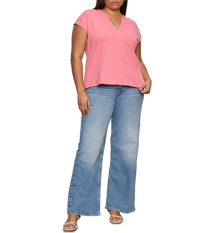 Sanctuary Plus Notched Neck Short Sleeve Tee