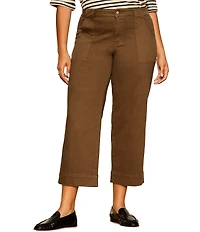 Sanctuary Plus Size Insider Crop Straight Leg Twill Pants
