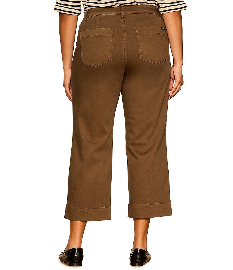 Sanctuary Plus Size Insider Crop Straight Leg Twill Pants