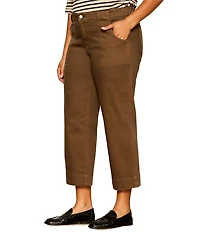 Sanctuary Plus Size Insider Crop Straight Leg Twill Pants