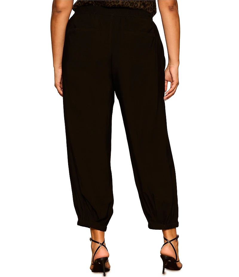 Sanctuary Plus Size Micro Balloon Leg Pull-On Twill Pants