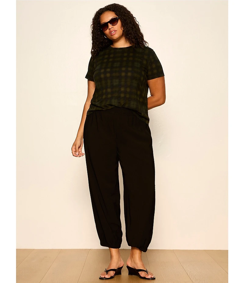 Sanctuary Plus Size Micro Balloon Leg Pull-On Twill Pants