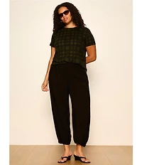 Sanctuary Plus Size Micro Balloon Leg Pull-On Twill Pants