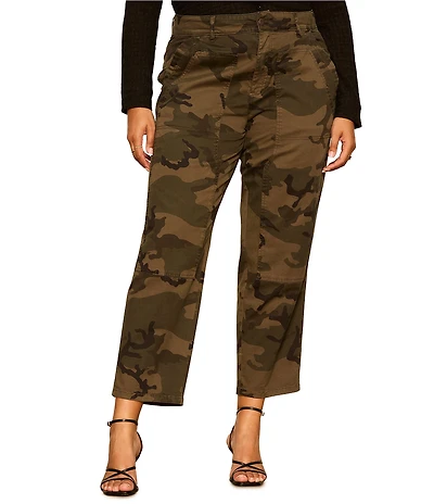 Sanctuary Plus Size Riot Camo Print Mid Rise Tapered Leg Pants
