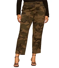 Sanctuary Plus Size Riot Camo Print Mid Rise Tapered Leg Pants