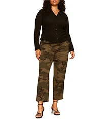 Sanctuary Plus Size Riot Camo Print Mid Rise Tapered Leg Pants