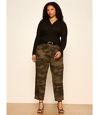 Sanctuary Plus Size Riot Camo Print Mid Rise Tapered Leg Pants