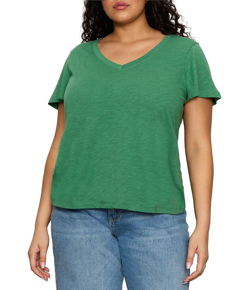 Sanctuary Plus Size Soft V-Neck Short Sleeve Tee