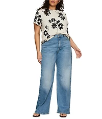 Sanctuary Plus Size The Perfect Tee Bloom Printed Crew Neck Short Sleeve Top