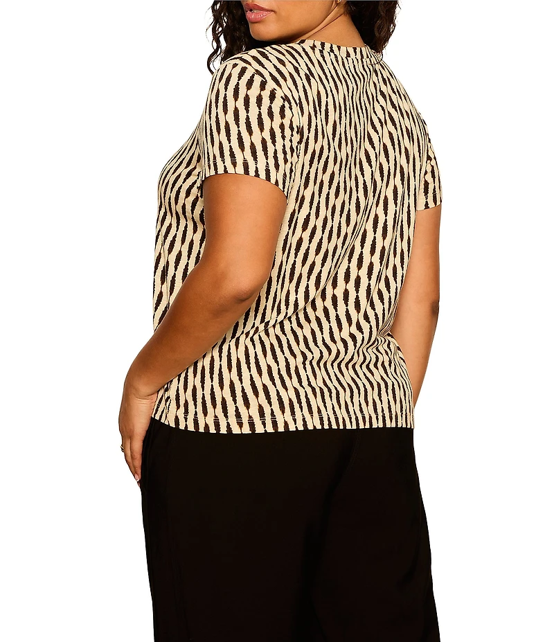 Sanctuary Plus Size The Perfect Tee Printed Crew Neck Short Sleeve Top