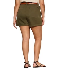Sanctuary Plus Size Wander On Mid Rise Stretch Twill Shorts