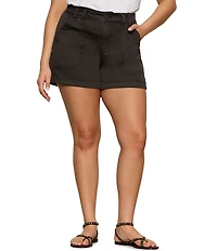 Sanctuary Plus Size Wander On Mid Rise Stretch Twill Shorts