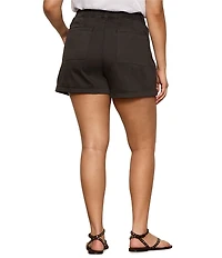 Sanctuary Plus Size Wander On Mid Rise Stretch Twill Shorts