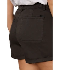 Sanctuary Plus Size Wander On Mid Rise Stretch Twill Shorts