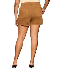 Sanctuary Plus Size Wander On Mid Rise Stretch Twill Shorts