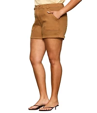 Sanctuary Plus Size Wander On Mid Rise Stretch Twill Shorts