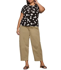 Sanctuary Plus The Perfect Tee Floral Print Crew Neck Short Sleeve Top