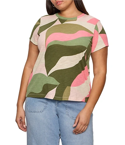 Sanctuary Plus The Perfect Tee Printed Crew Neck Short Sleeve Top