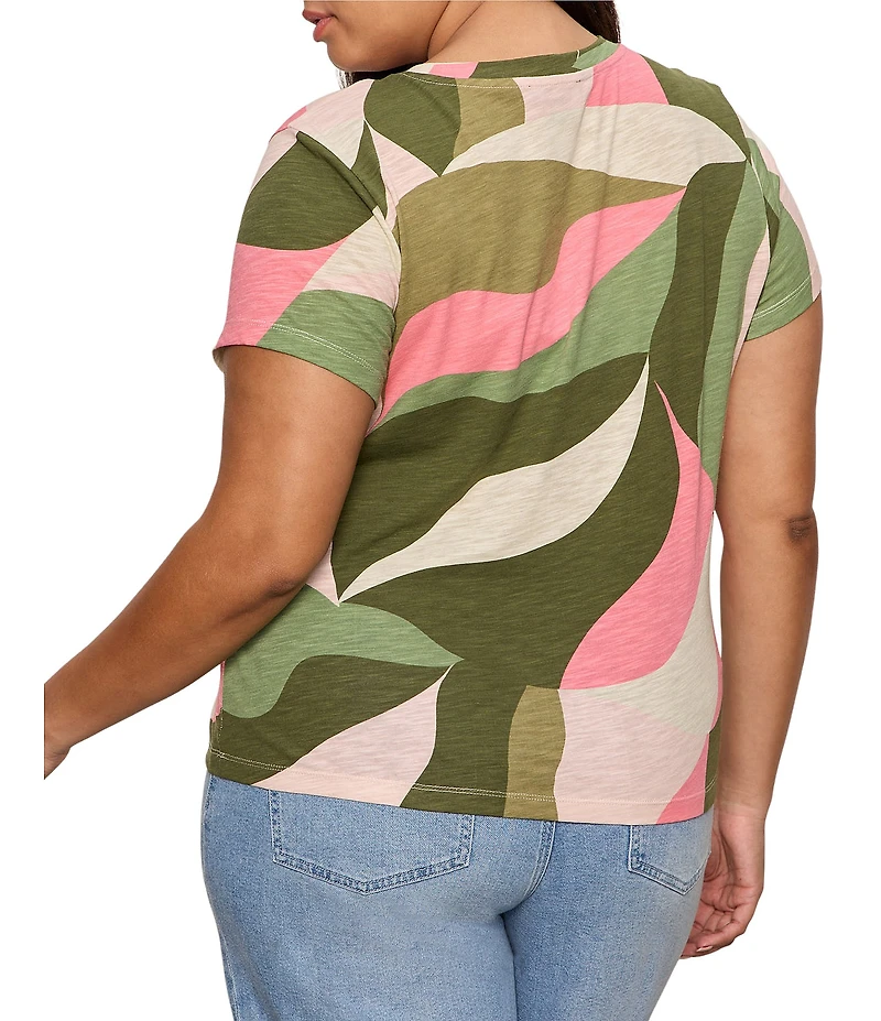 Sanctuary Plus The Perfect Tee Printed Crew Neck Short Sleeve Top