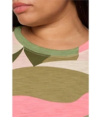 Sanctuary Plus The Perfect Tee Printed Crew Neck Short Sleeve Top