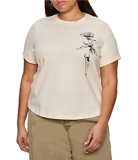 Sanctuary Plus Timeless Floral Print Crew Neck Short Sleeve Tee