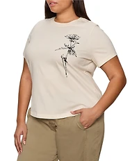Sanctuary Plus Timeless Floral Print Crew Neck Short Sleeve Tee