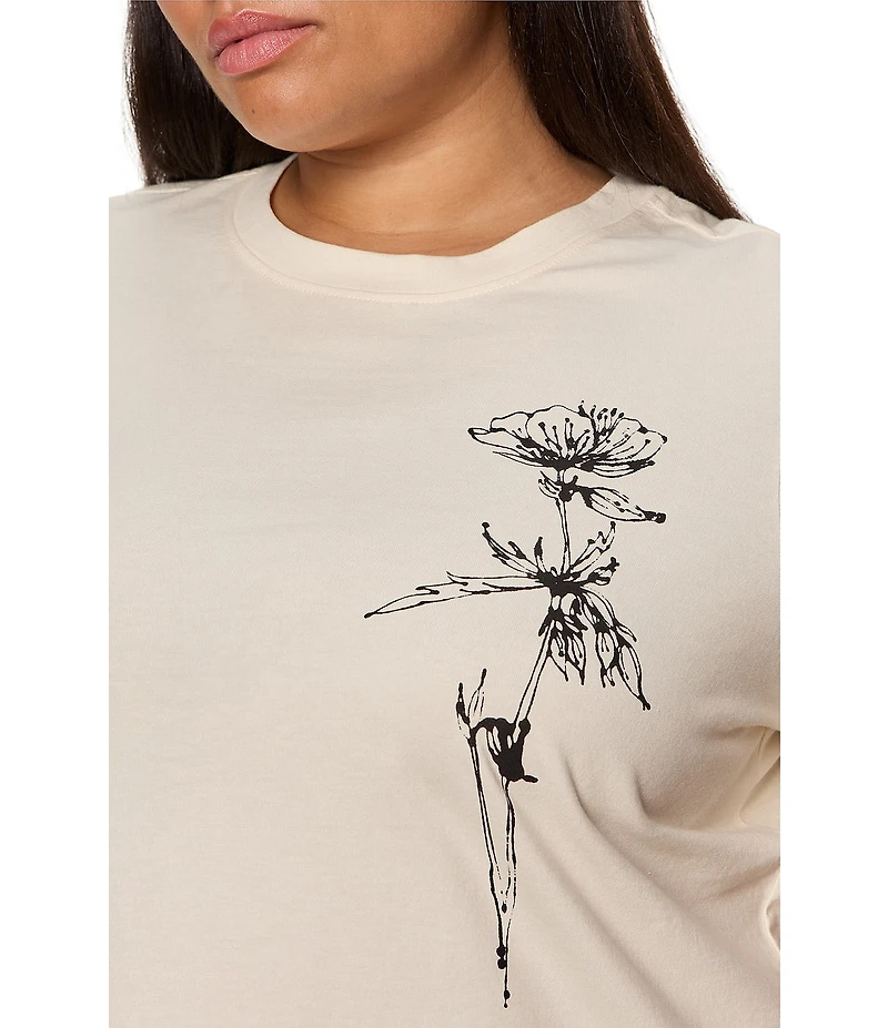 Sanctuary Plus Timeless Floral Print Crew Neck Short Sleeve Tee