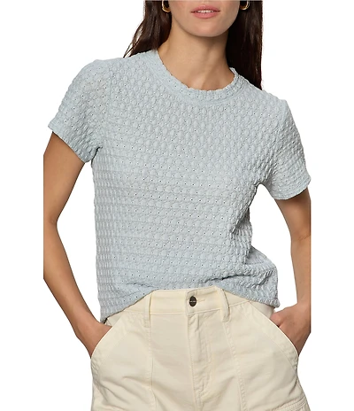 Sanctuary Pucker Up Perfect Tee Crew Neck Short Sleeve Textured Bubble Knit Top