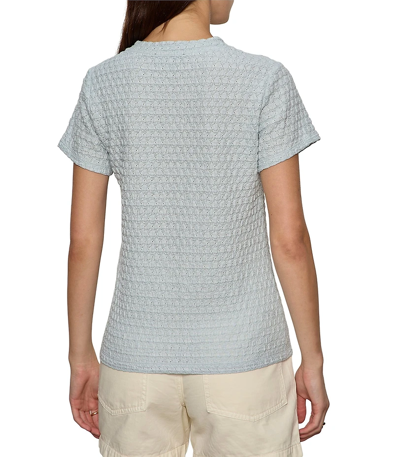 Sanctuary Pucker Up Perfect Tee Crew Neck Short Sleeve Textured Bubble Knit Top