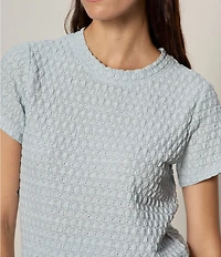 Sanctuary Pucker Up Perfect Tee Crew Neck Short Sleeve Textured Bubble Knit Top