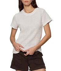 Sanctuary Pucker Up Perfect Tee Crew Neck Short Sleeve Textured Bubble Knit Top