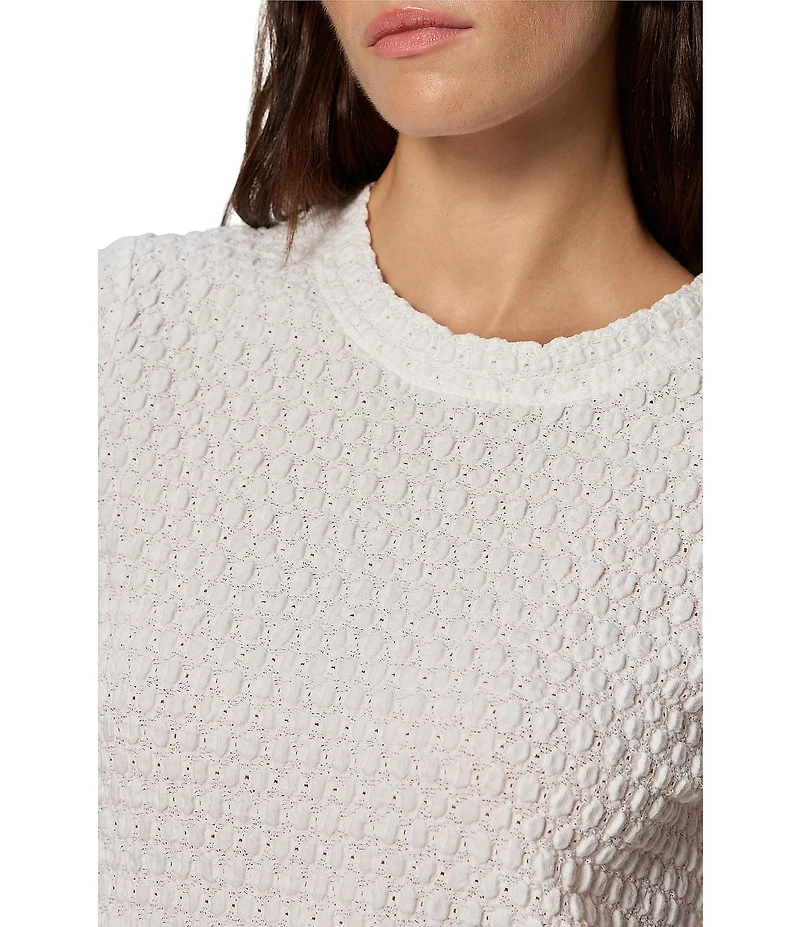 Sanctuary Pucker Up Perfect Tee Crew Neck Short Sleeve Textured Bubble Knit Top