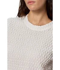 Sanctuary Pucker Up Perfect Tee Crew Neck Short Sleeve Textured Bubble Knit Top