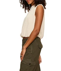 Sanctuary Quinn Bubble Boat Neck Sleeveless Knit Shell Top