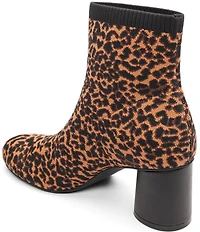 Sanctuary Rayna Leopard Print Stretch Knit Booties
