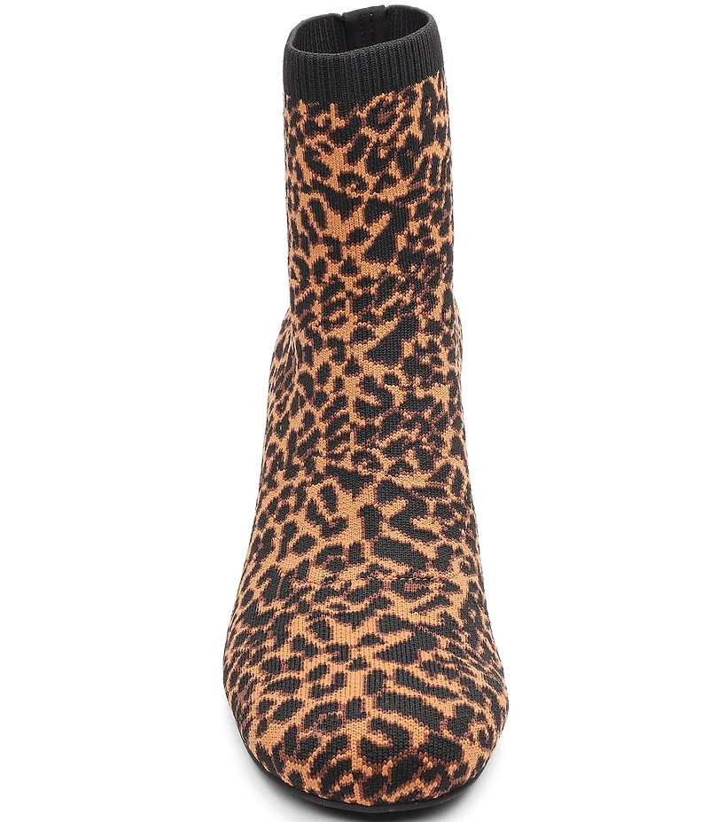 Sanctuary Rayna Leopard Print Stretch Knit Booties