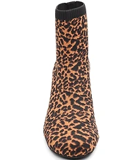 Sanctuary Rayna Leopard Print Stretch Knit Booties