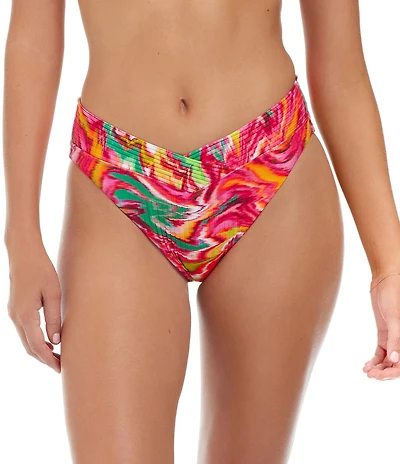 Sanctuary Reading Between The Lines Printed V-Waist High Leg Swim Bottom