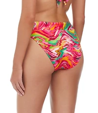 Sanctuary Reading Between The Lines Printed V-Waist High Leg Swim Bottom