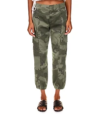 Sanctuary Rebel Camo Print Cargo Pocket High Rise Ankle Pants
