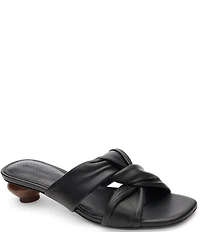 Sanctuary Reese Nappa Leather Knotted Cone Heel Slide Sandals