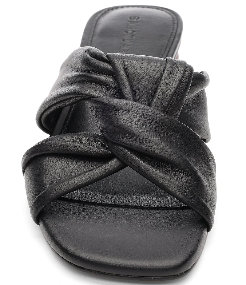 Sanctuary Reese Nappa Leather Knotted Cone Heel Slide Sandals