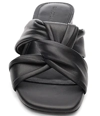 Sanctuary Reese Nappa Leather Knotted Cone Heel Slide Sandals