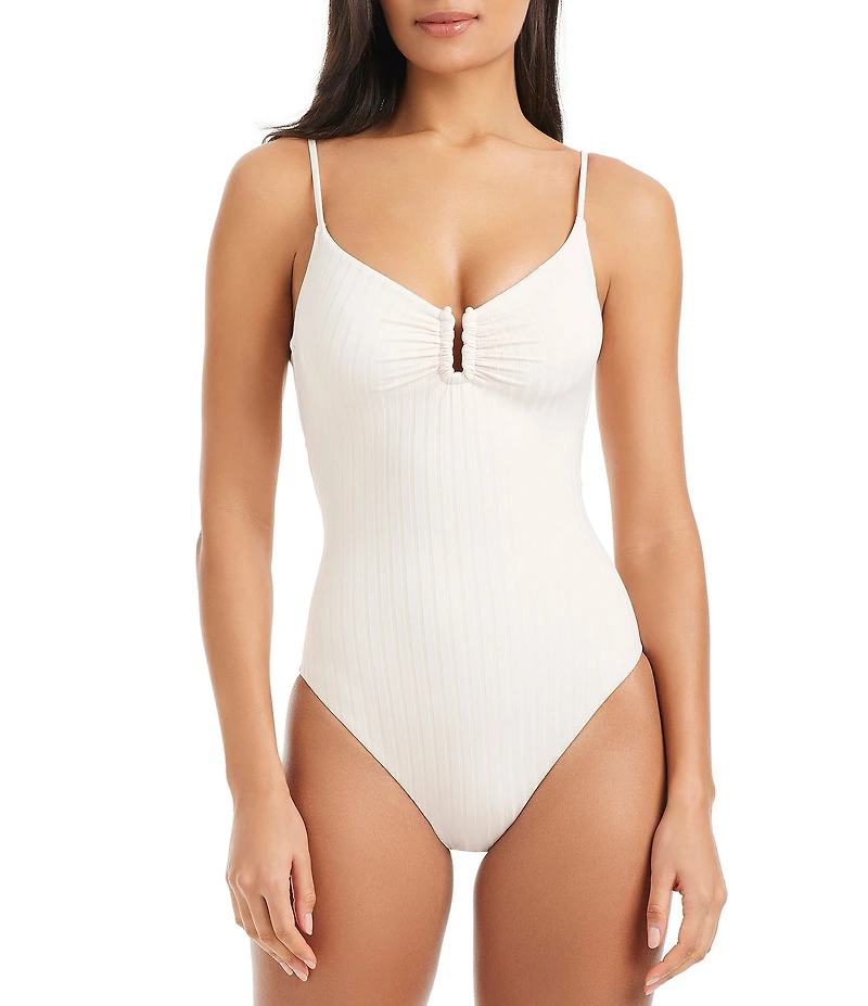 Sanctuary Refresh Rib V-Wire Scoop Neck One Piece Swimsuit