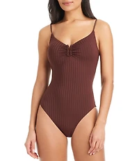 Sanctuary Refresh Rib V-Wire Scoop Neck One Piece Swimsuit