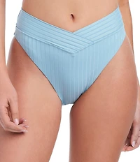 Sanctuary Refresh Texture Rib V-Waist Hipster Swim Bottom