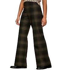 Sanctuary Relay Ponte Plaid Printed Wide Leg Pull-On Pants