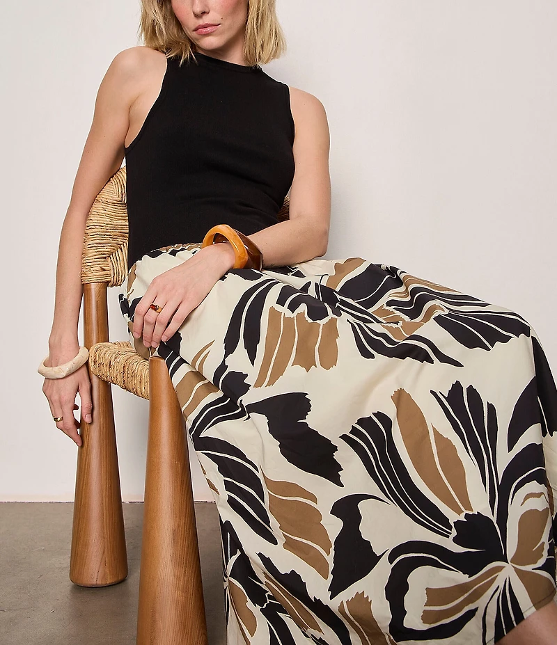 Sanctuary Sandbar Mixed Media Crew Neck Sleeveless Midi Dress