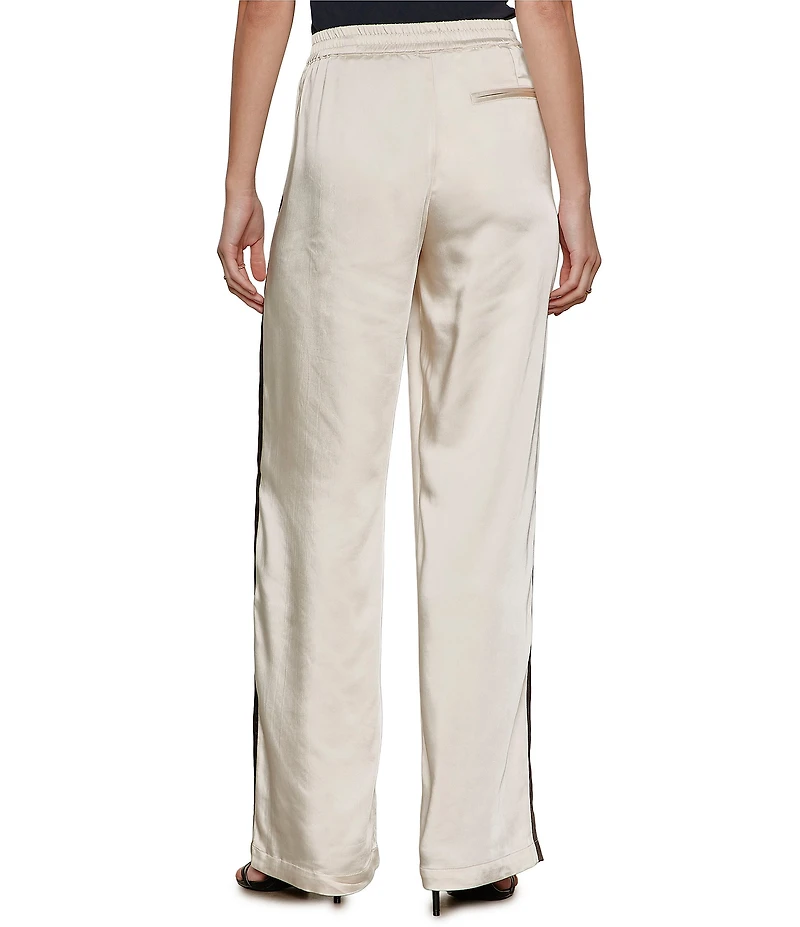 Sanctuary Satin Contrast Stripe Straight Leg Track Pants