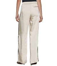 Sanctuary Satin Contrast Stripe Straight Leg Track Pants